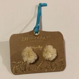 Shiraleah Chicago jewelry - Anthropologie - Damaris pom stud earrings ivory NEW